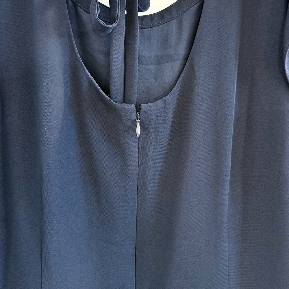 Loft Ruffle Sleeve Navy Shift Dress Classic Women’s Size 10 - Picture 7 of 9